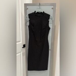 Elegant Black Polka Dot Dress